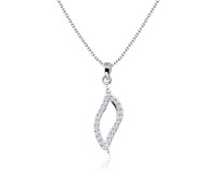 Elegant Crystal Shaped Silver Necklace SPE-1430