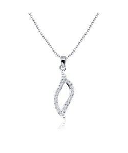 Elegant Crystal Shaped Silver Necklace SPE-1430