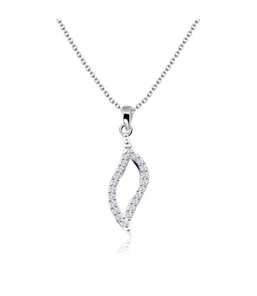 Elegant Crystal Shaped Silver Necklace SPE-1430