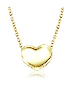 Gold Plated Lovely Heart Silver Necklace SPE-1453-GP