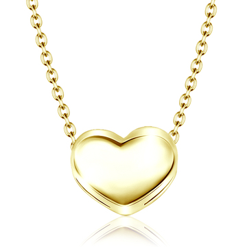 Gold Plated Lovely Heart Silver Necklace SPE-1453-GP
