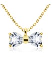 Necklace Silver CZ Bow Shape SPE-201