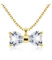 Necklace Silver CZ Bow Shape SPE-201