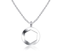 Plain Geometries Shape Silver Necklace SPE-2012