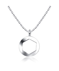 Plain Geometries Shape Silver Necklace SPE-2012