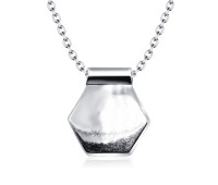 Big Hexagon Shape Silver Necklace SPE-2014