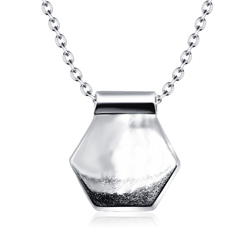 Big Hexagon Shape Silver Necklace SPE-2014
