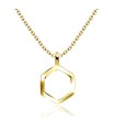 Sterling Hexagon Shape Silver Necklace SPE-2017