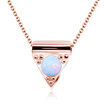 White Opal on Triangle Shape Silver Necklace SPE-2018