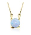Opal on Square Shape Silver Necklace SPE-2019