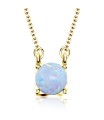 White Opal on Square Shape Silver Necklace SPE-2019