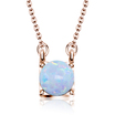 White Opal on Square Shape Silver Necklace SPE-2019