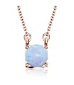 White Opal on Square Shape Silver Necklace SPE-2019