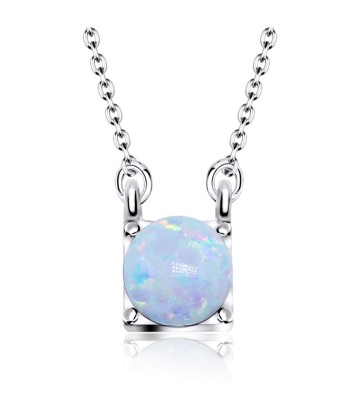 Opal on Square Shape Silver Necklace SPE-2019