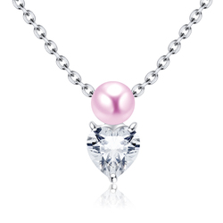 Necklace Silver CZ&Pearl SPE-203pp