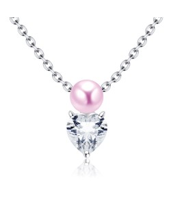 Necklace Silver CZ&Pearl SPE-203pp