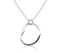 Rounded Heart Shape Silver Necklace SPE-2040