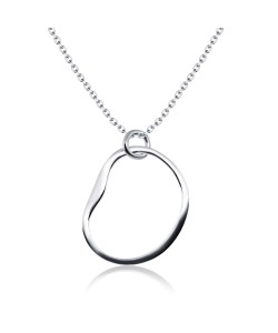 Rounded Heart Shape Silver Necklace SPE-2040