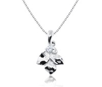 Leaves with CZ Silver Necklace SPE-2047