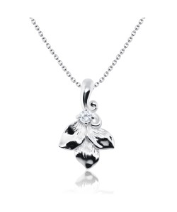 Leaves with CZ Silver Necklace SPE-2047