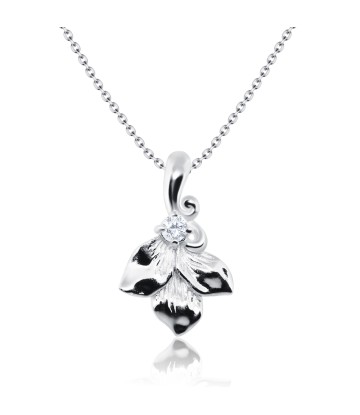 Leaves with CZ Silver Necklace SPE-2047