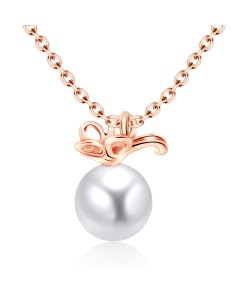 Rose Gold Plated Pearl Necklaces SPE-205-RO-GP