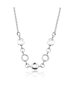 Mixed Tiny Rings Silver Necklace SPE-2051