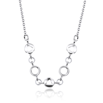Mixed Tiny Rings Silver Necklace SPE-2051
