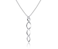 Dripping Loop Silver Necklace SPE-2054
