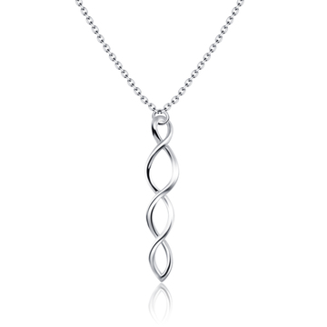 Dripping Loop Silver Necklace SPE-2054