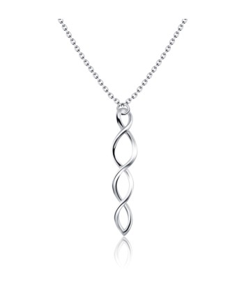 Dripping Loop Silver Necklace SPE-2054