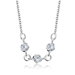 Rings with CZ Stones Silver Necklace SPE-2056