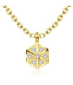 Hexagon with CZ Stones Silver Necklace SPE-2059