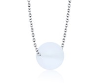 Round Quartz Silver Necklace SPE-2062