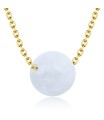 Circle Quartz Silver Necklace SPE-2063