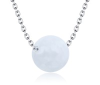 Circle Quartz Silver Necklace SPE-2063