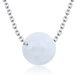 Circle Quartz Silver Necklace SPE-2063