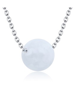 Circle Quartz Silver Necklace SPE-2063