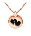 Cute Double Heart Silver Necklace SPE-2087