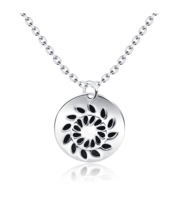 Ornamental Leaf Silver Necklace SPE-2089