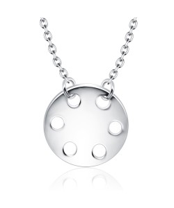 Hole Disc Silver Necklace SPE-2094