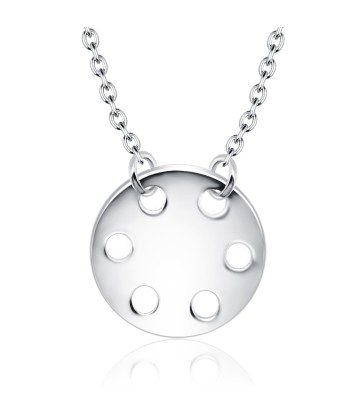 Hole Disc Silver Necklace SPE-2094