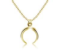 Gold Plated Lovely Crescent Silver Necklace SPE-2095-GP