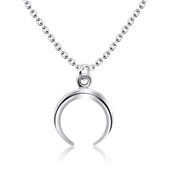 Lovely Crescent Silver Necklace SPE-2095