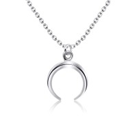 Lovely Crescent Silver Necklace SPE-2095