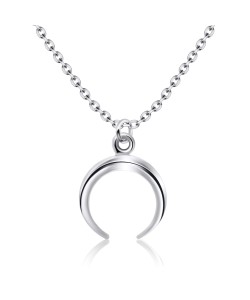 Lovely Crescent Silver Necklace SPE-2095