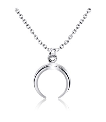 Lovely Crescent Silver Necklace SPE-2095