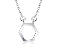 Geometric Silver Necklace SPE-2097