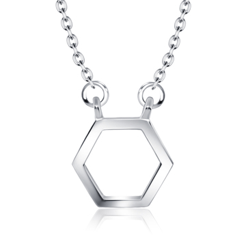 Geometric Silver Necklace SPE-2097