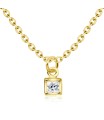 CZ Square Box Silver Necklace SPE-2101